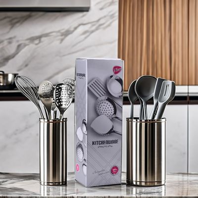 전체 세트 주방 요리 도구 스테인리스 금속 식기 금 검은 식기