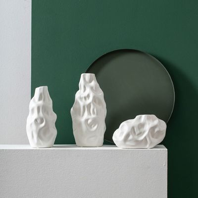 실내 장식용 현대적인 우아한 은장 아트 데코 포르셀린 꽃병