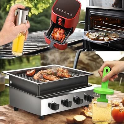 오일 에시트 스프레이 병 200ml 지속 가능한 유리 디스펜서 부엌 오일 소야 소스 BBQ