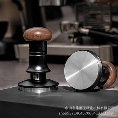 스테인레스 스틸 스케일  Ripple Base Coffee Tamper Solid Wood Handle 조절 깊이가 51/53/58mm 바리스타용