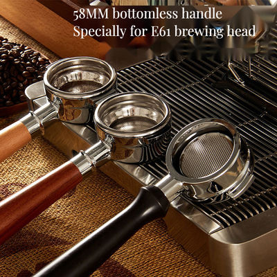 바리스타 수준의 맥주 제조를 위한 단단한 나무 포트필터 고급 58mm 핸드메이드 커피 트렁크