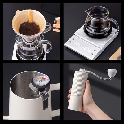 600ml 유럽 디자인 무선 스테인레스 스틸 수동 커피 밀러 조정 속도 48mm 평면 버