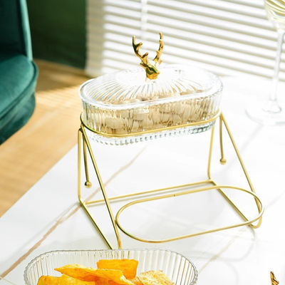 미니멀리스트 사슴 테마 유리 서비스 트레이 가열 가능한 파티 디저트 디스플레이