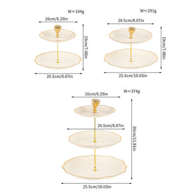 272735 현대 10 인치 흰색 세라믹 과일 스탠드 발렌타인 데이 장식판