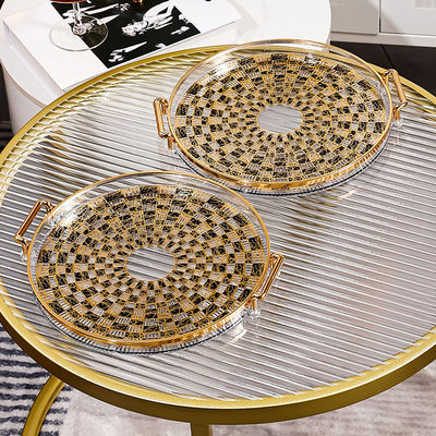 골드 인플레이 패턴 커피 차 간식 식기 용품 접시