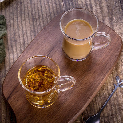 고구마 모양의 빈티지 차 머그 손잡이 맞춤형 색상 130ml 터키 커피 유리 컵