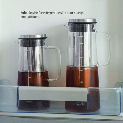 1L/1.4L 고보로실리케이트 유리 물병 지속 가능한 스테인레스 스틸 필터