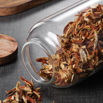 큰 유리 항아리와 나무 뚜?? 으로 고전적 인 디자인 의 편리한 음식 향신료 용기