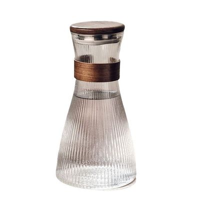 1.5L 수직 가죽 장갑 유리 잔 대나무 뚜?? 스타일리시하고 기능