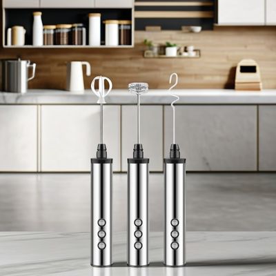 스테인레스 스틸 DIY 현대 전기 우유 스머 / 믹서 배터리 작동 저장 기능