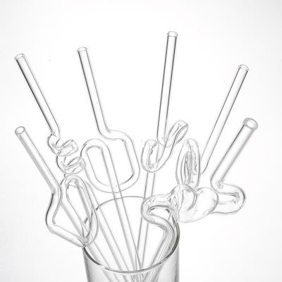 220mm 긴 패턴 유리 빨대 친환경 원형 디자인 창의적인 바 액세서리