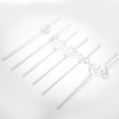 220mm 긴 패턴 유리 빨대 친환경 원형 디자인 창의적인 바 액세서리
