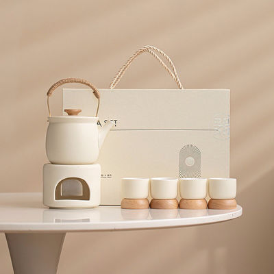 유럽 스타일 로프 핸들형 세라믹 차 온기