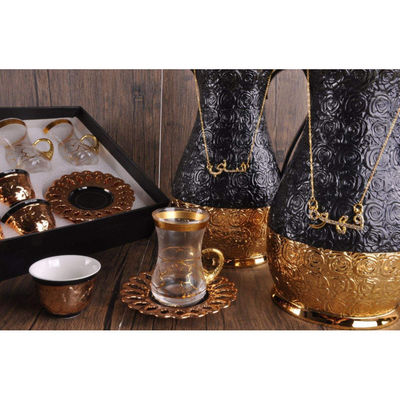 유리 음료용품 종류 커피 차 세트 수작업 세라믹 빈티지 컵 및 접시 세트