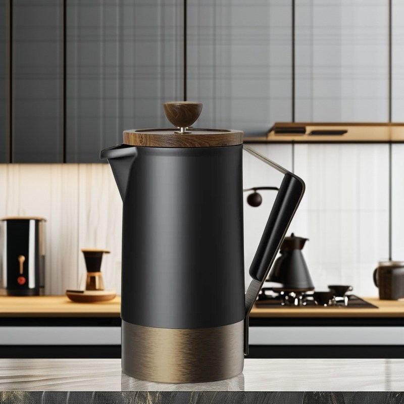 실리콘 핸들 세라믹 보디 상업 카페 프랑스어 프레스 세트 커피 차 세트