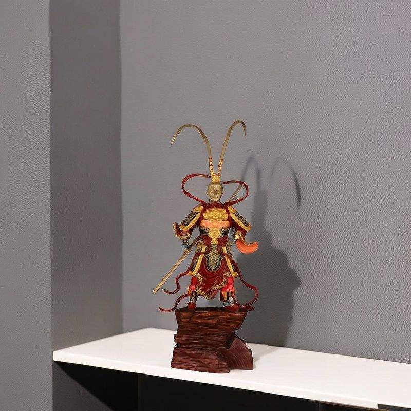 기념일 썬 위콩 골든 후프 3D  رز인 피규어 현대 디자인 금속 수집품 장식