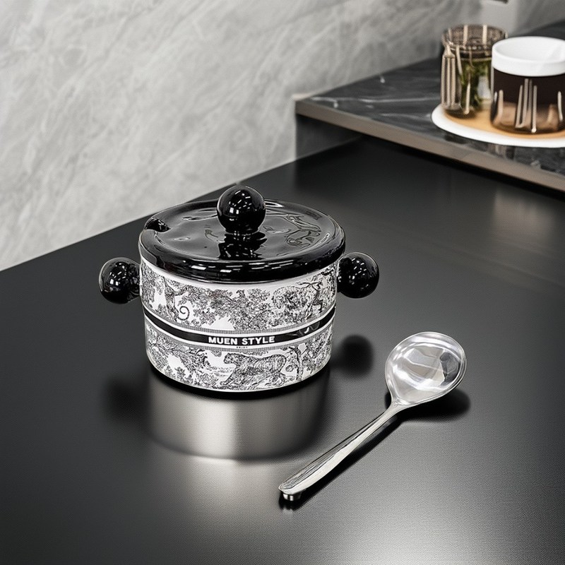 빈티지 피넬리아 꽃 세라믹 그릇 미국 스타일 및 마이크로 웨이브 식품 컨테이너