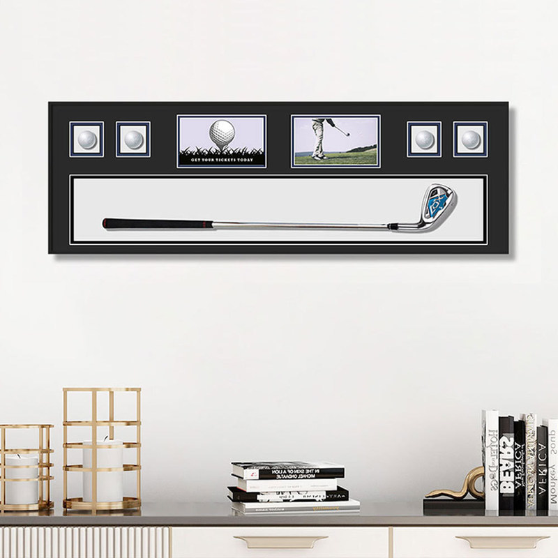 현대 간단한 크리스탈 글래스 골프 페인팅 빌딩 블록 갤러리 벽 세트의 디자인