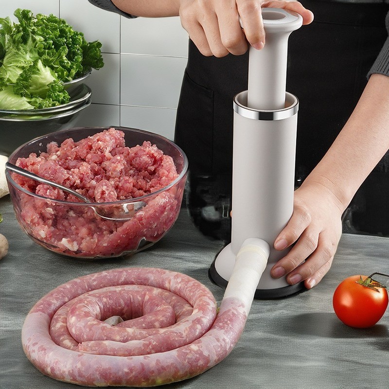 수동 소시지 고기 덩어리 제조자 플라스틱 소시지 찌꺼기 새우 슬리프 준비