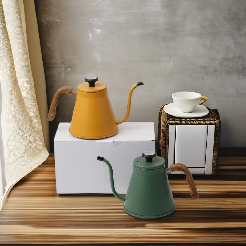 스테인레스 스틸 롤 오버 커피 케이틀 세트