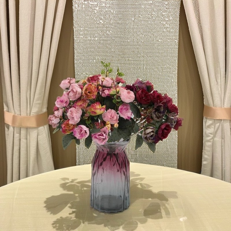 흰색 21 다이아몬드 장미 결혼식 인공 꽃 발렌타인 데이 크리스마스