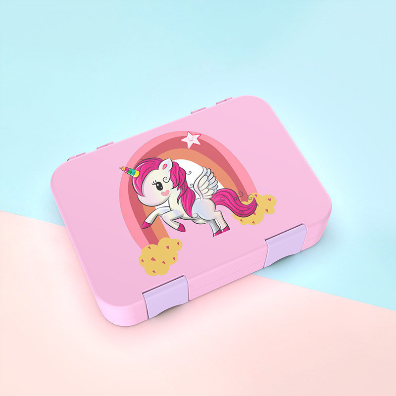 2층 양배추 섬유 벤토 점심 상자 6가지 색상 성인용 디바이더 설비 포함