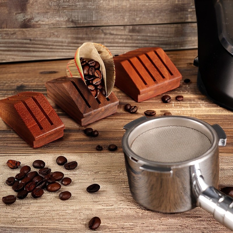 강철 실리콘 스크린 월넛 나무 58mm 에스프레소 차 필터 홀더 커피 차 도구