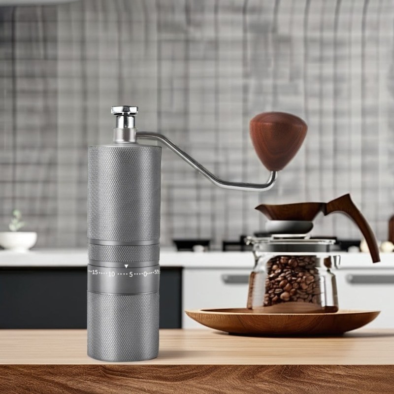 C2 수동 에스프레소 밀러 나무 손잡이 및 여행 가방 포장 알레르기 적합