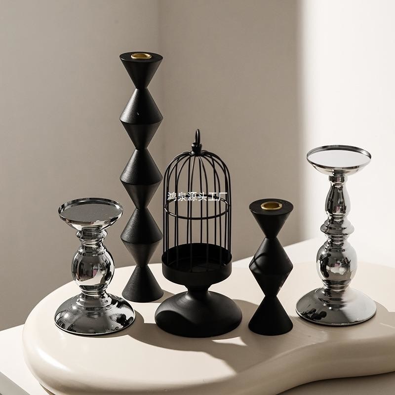 홈 장식용 미국 철 테이블 촛불타워 금속 아로마테라피 촛불 들고