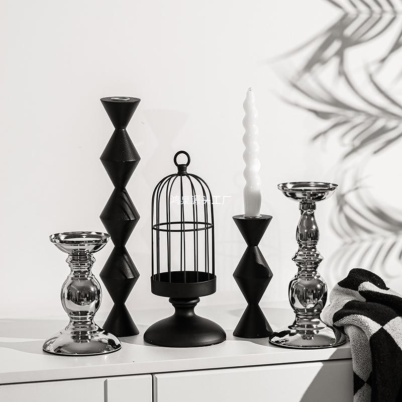 결혼식 금속 촛불 들고 등불 촛불 병 낮은 촛불 들고 중앙 조각