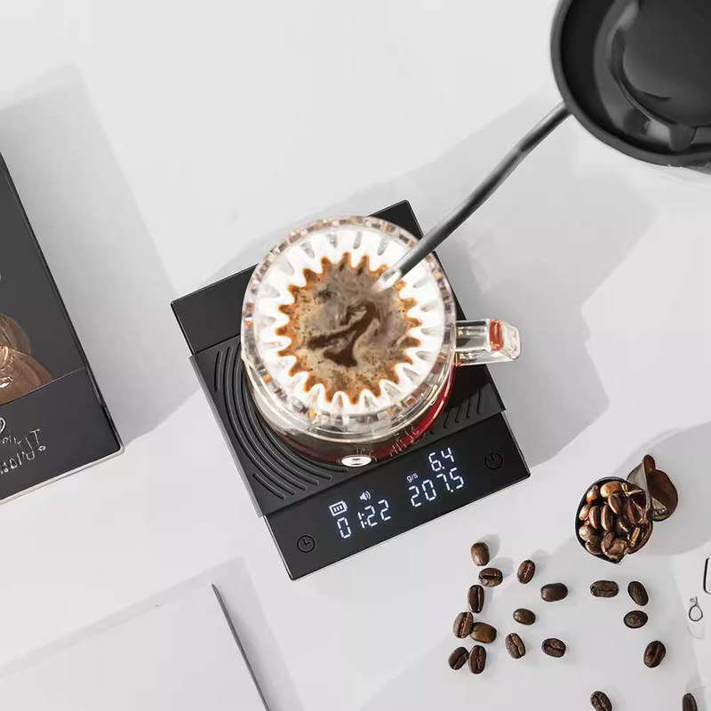 검은색 2kg 다기능 거울 커피 및 바 과일 척도 척도 트레이와 함께