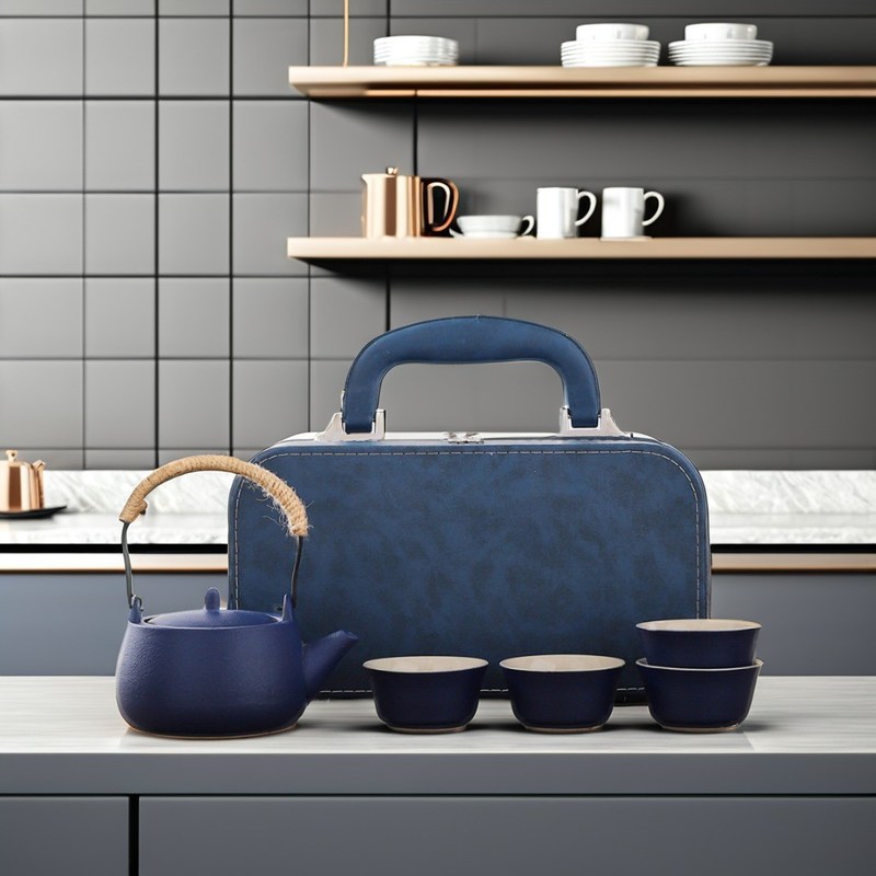 휴대용 재사용 가능한 차컵과 사용자 정의 가능한 로고와 함께 지속 가능한 세라믹 차 트레이 세트