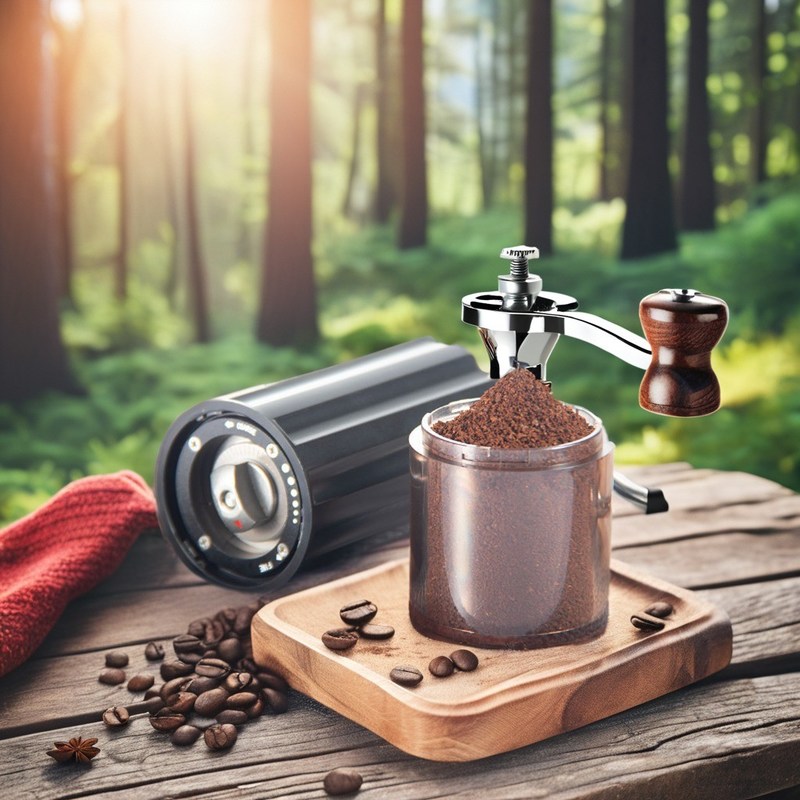 검은색 휴대용 휴대용 커피 밀러 스테인리스 스틸 버리 나무 금속 가구 종류 밀링 기계
