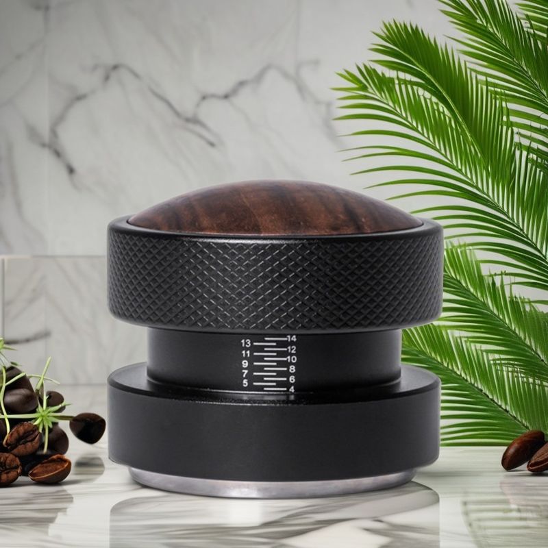 바리스타 커피 패머 51mm 53mm 58.35mm 스테인리스 스틸과 호박 나무 캡 에스프레소 도구
