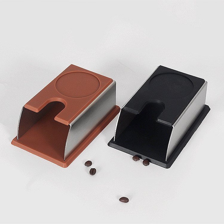 내구성있는 전문 바리스타 세트 검은 스테인리스 스틸과 단단한 나무 스테이션