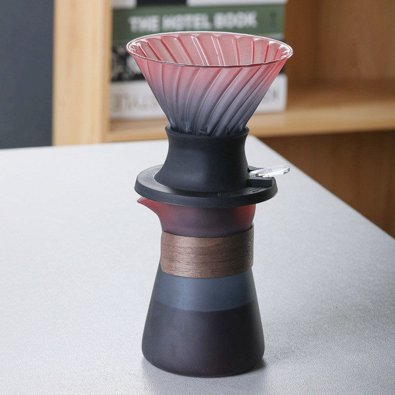 손 압축 유형 스테인리스 스틸 필터와 함께 보로 실리케이트 유리 손 방울 커피 냄비