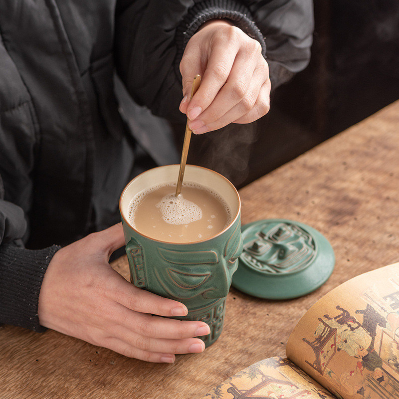 TV 쇼핑 꼭 필요한 예쁜 산싱두 문화 세라믹 머그 뚜?? 스푼과 트레이