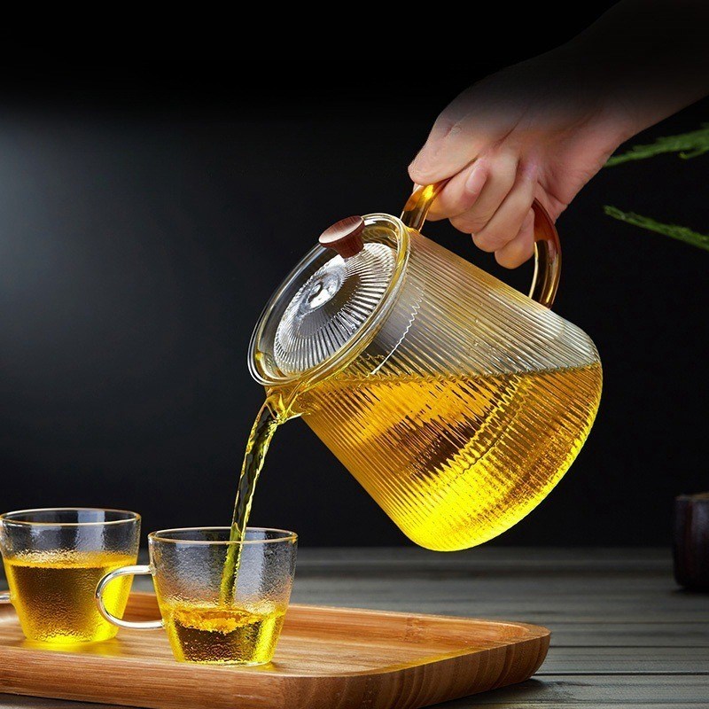 500ml/800ml/1000ml 유리 차 냄비-클래식 디자인 열 저항 손잡이 내구성 디자인